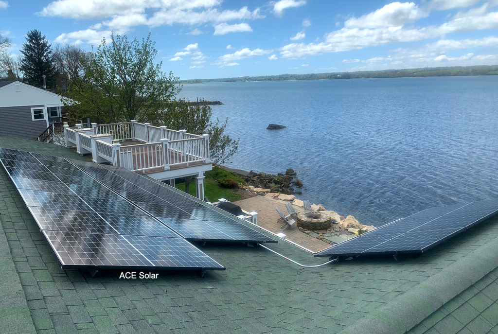 This 5.76 kW ACE Solar installation in Tiverton, Rhode Island features 320-watt Hanwha panels and a SolarEdge inverter.