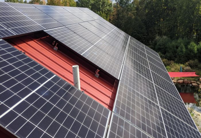 Solar Panel Array Installed on Roof in Massachusetts