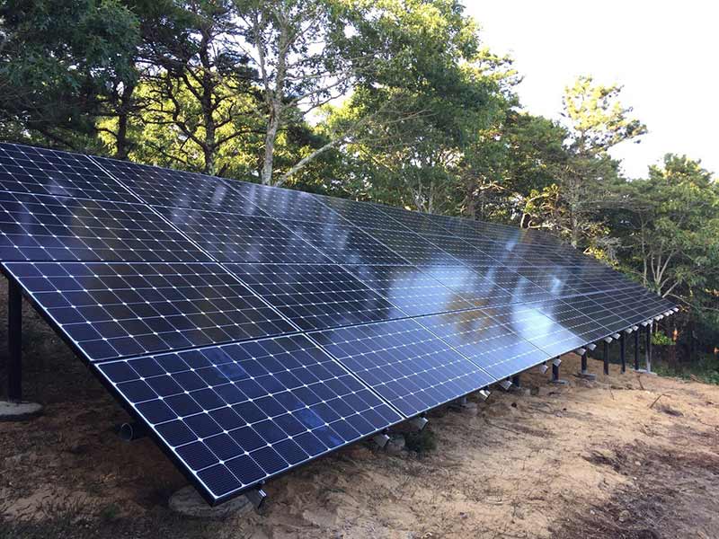 Solar panel on a open space