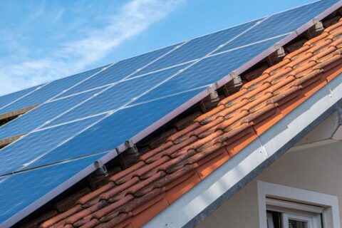 Solar panels on the roof top