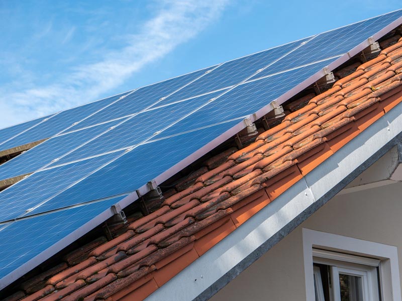 Solar panels on the roof top