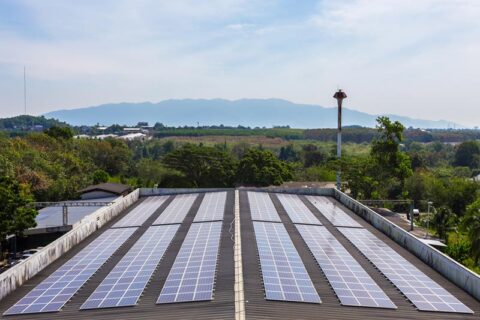 Solar Panel on the top of a factory